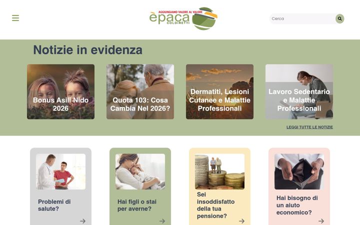 Ekraanipilt saidist epaca.it