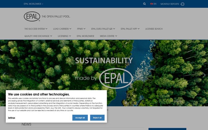Екранна снимка на epal-pallets.org