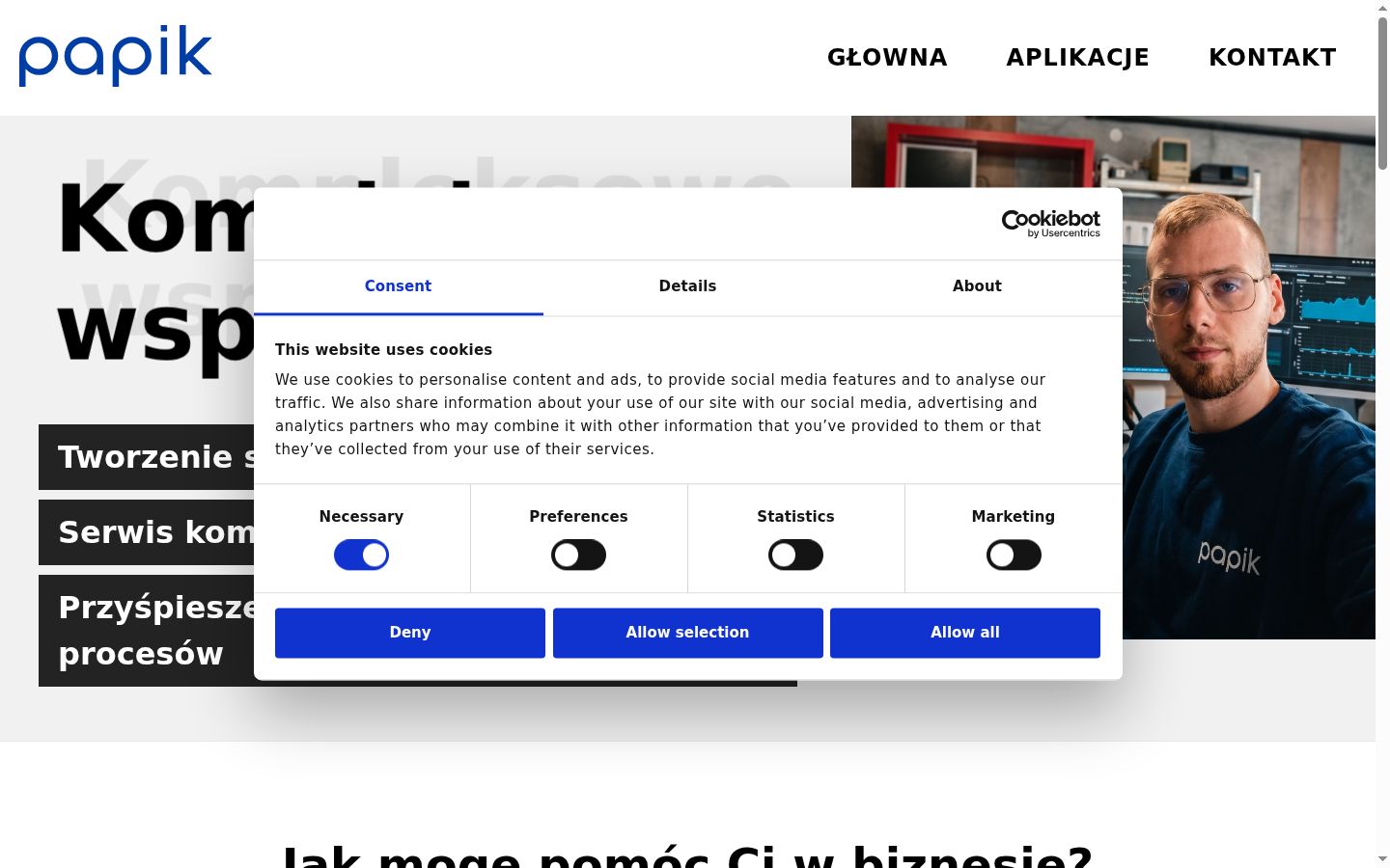 Snímek obrazovky baneru souhlasu zobrazeného před jakoukoli interakcí