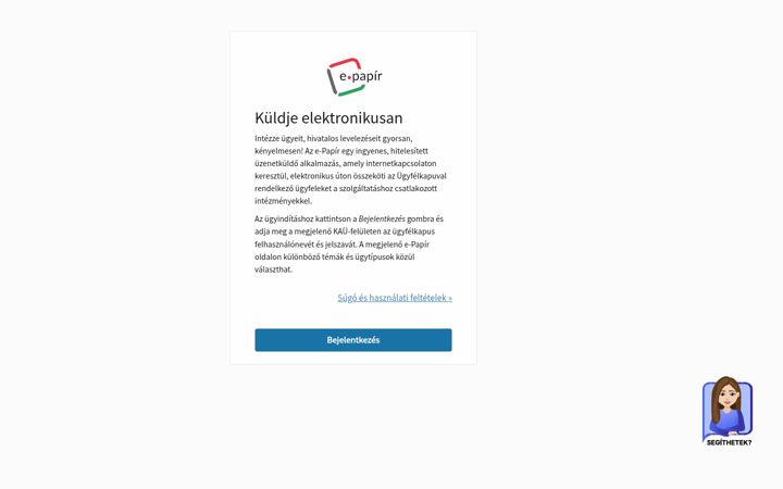 Skærmbillede af epapir.gov.hu