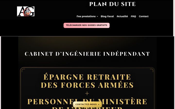 Snímek obrazovky epargne-retraite-armee.fr