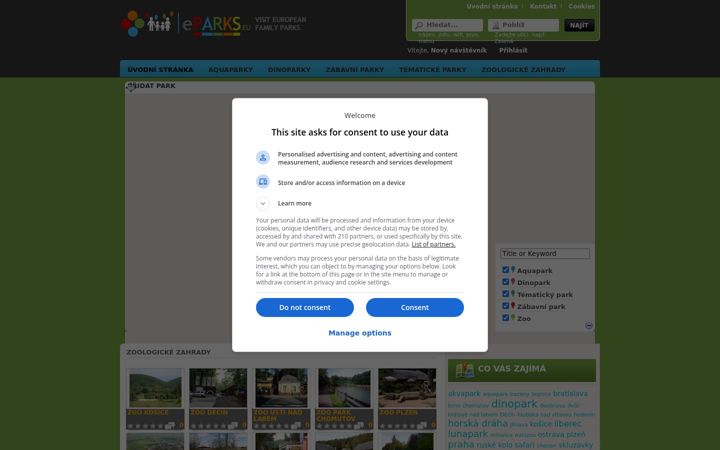 Screenshot of eparks.eu