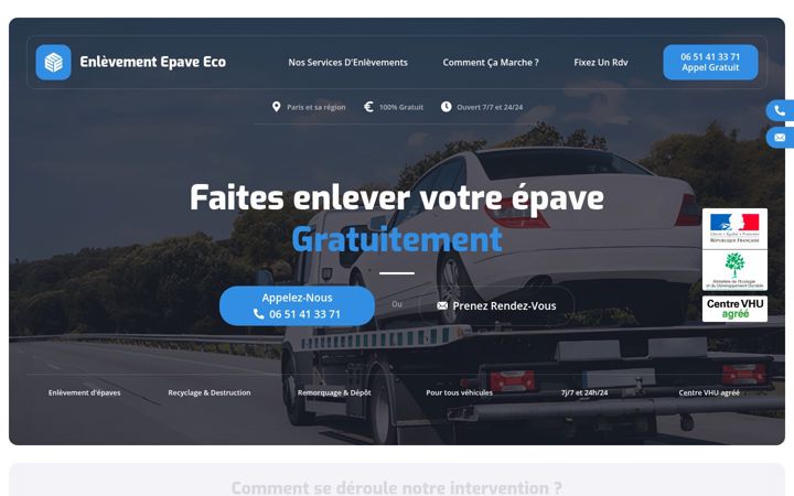 Skärmbild av epave-eco.fr