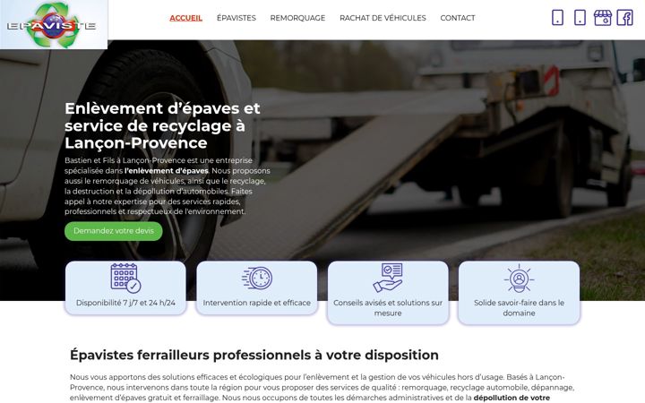 Snímek obrazovky epaviste-depanneur.fr