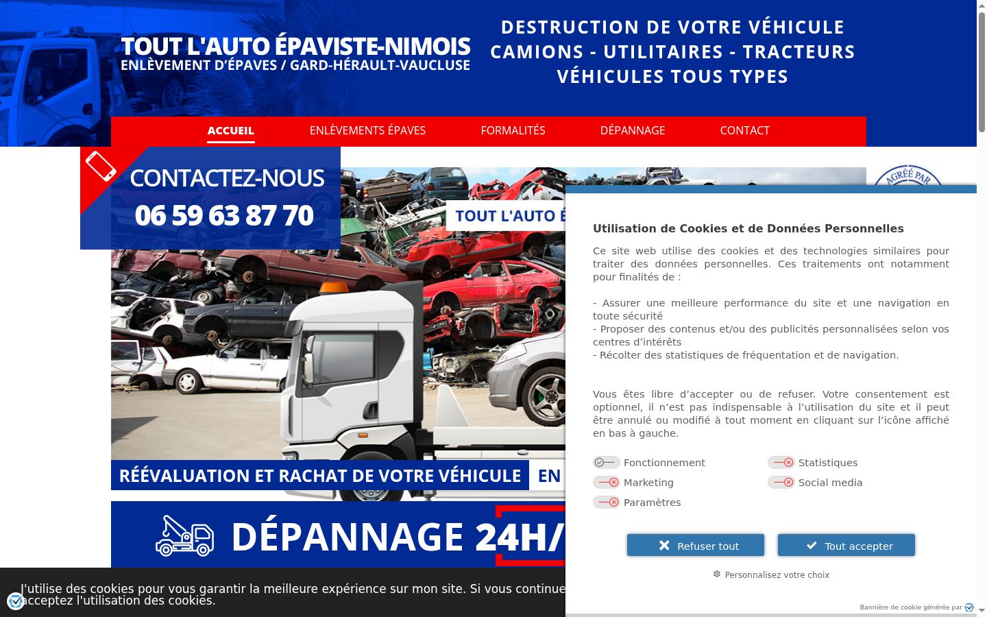Screenshot tal-banner tal-kunsens muri qabel kwalunkwe interazzjoni
