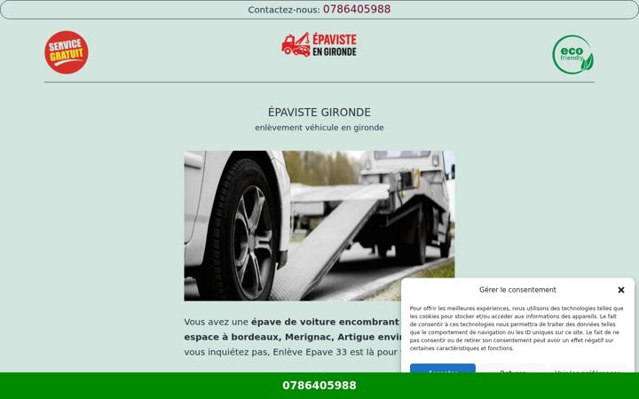 Screenshot ta' epavistegironde.fr