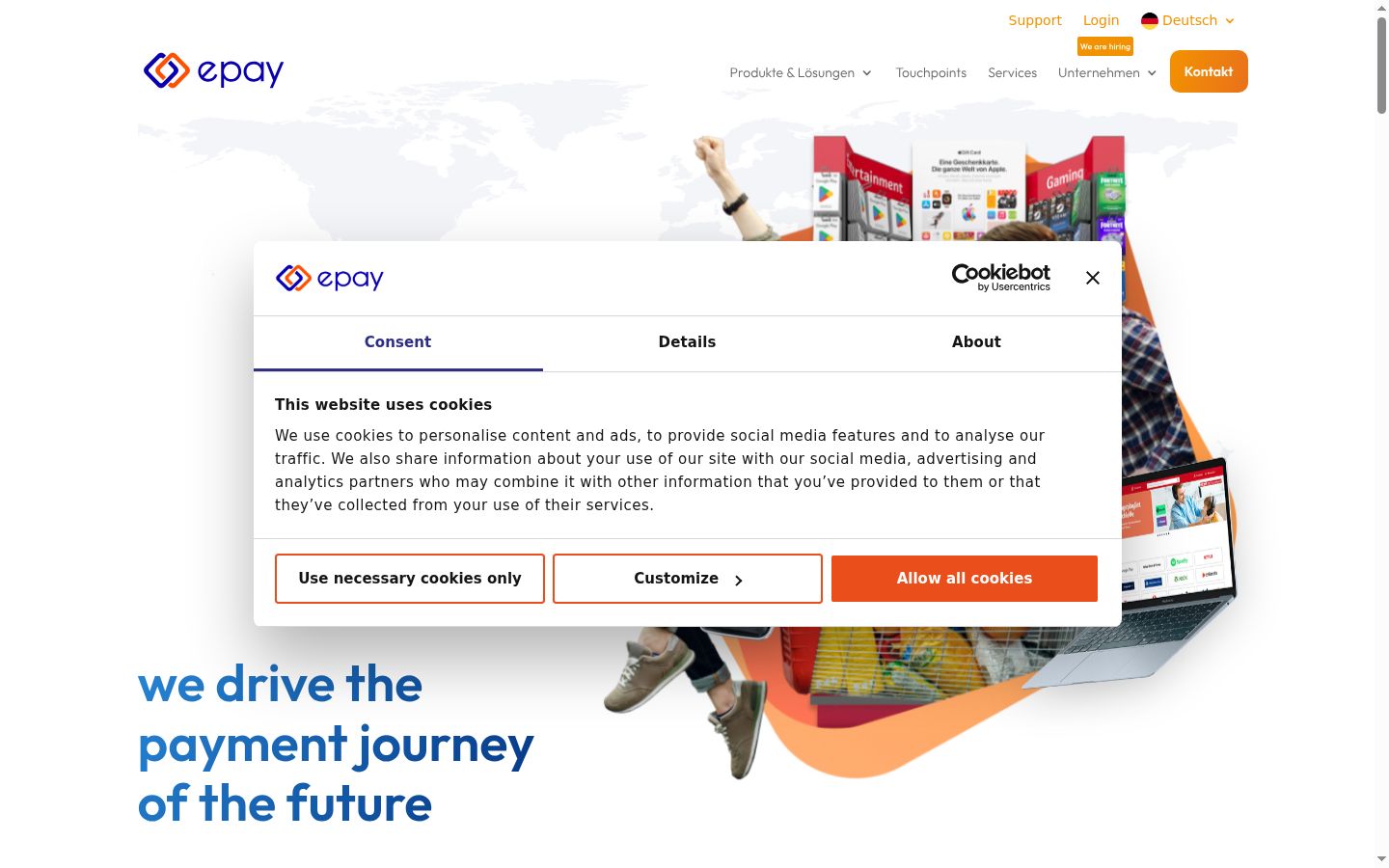 Sutikimo reklamjuostės, rodytos prieš bet kokią sąveiką, ekrano kopija
