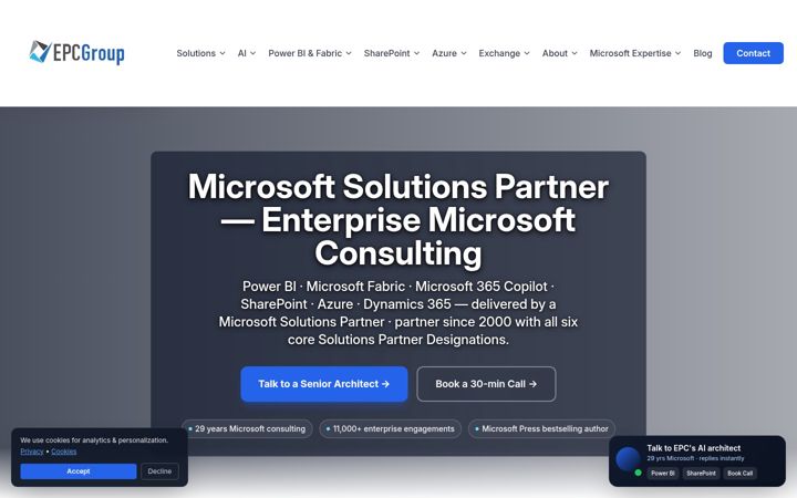Posnetek zaslona epcgroup.net