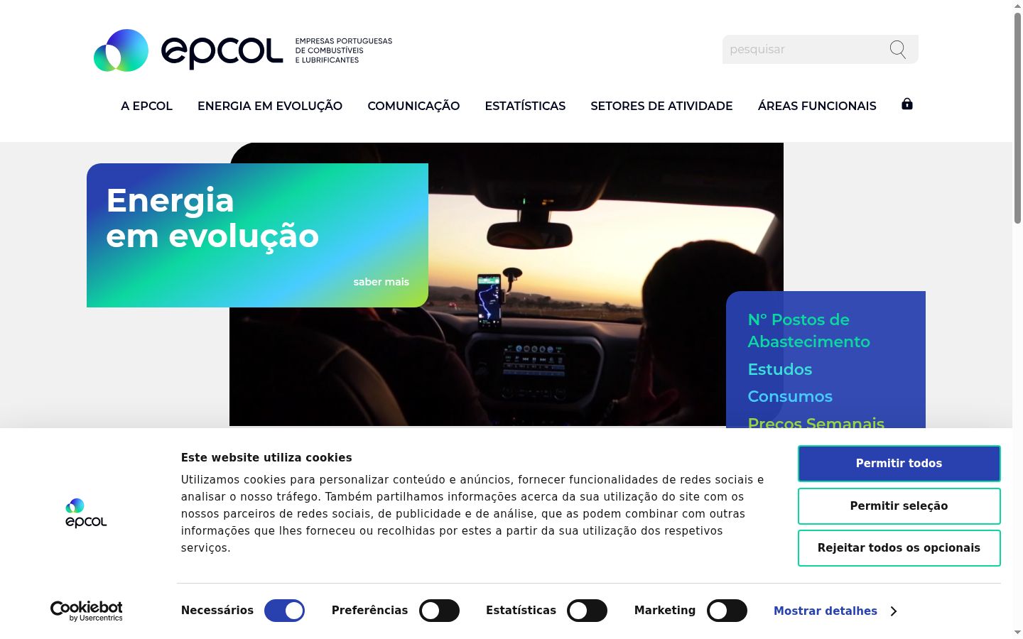 Captura de pantalla del banner de consentimiento mostrado antes de cualquier interacción