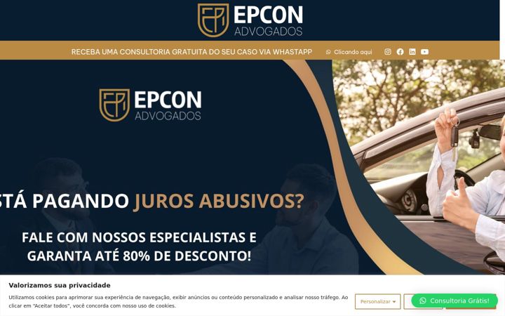 Ekraanipilt saidist epconadvogados.com.br
