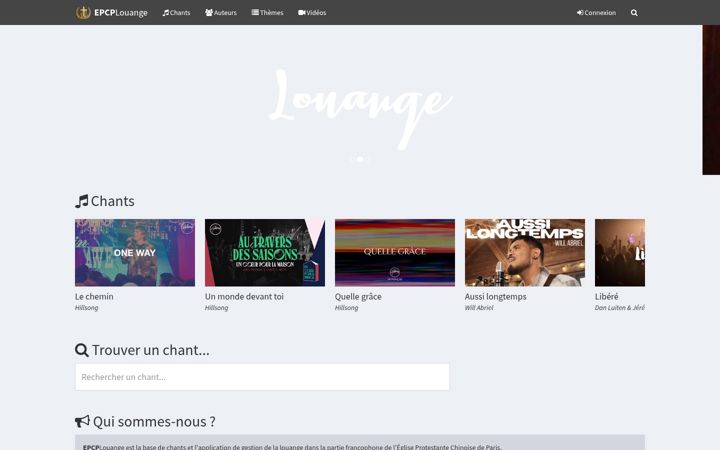 Snímek obrazovky epcp-louange.fr