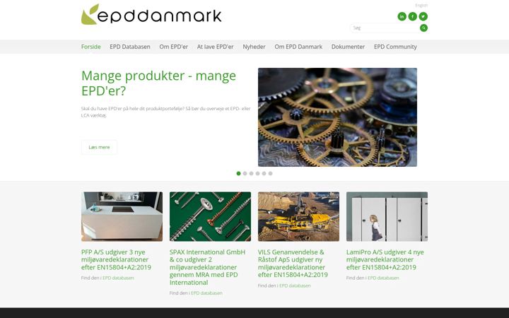 Screenshot stránky epddanmark.dk