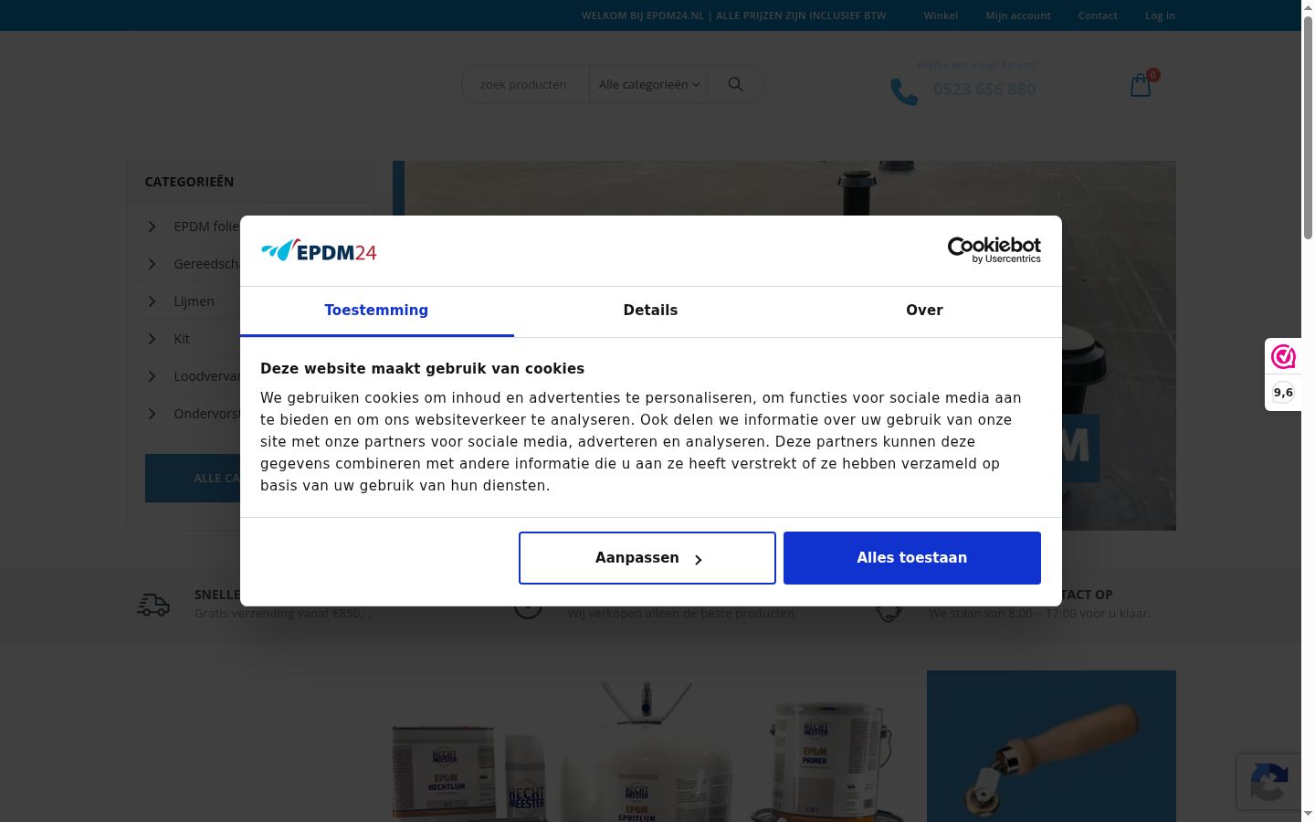 Zrzut ekranu banera zgody wyświetlanego przed jakąkolwiek interakcją