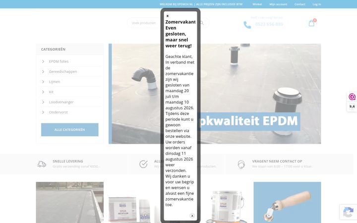 Ekrano kopija epdm24.nl