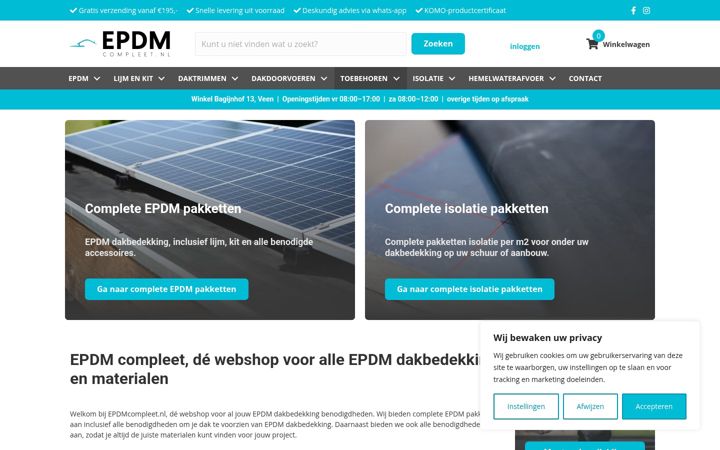 Ekrano kopija epdmcompleet.nl