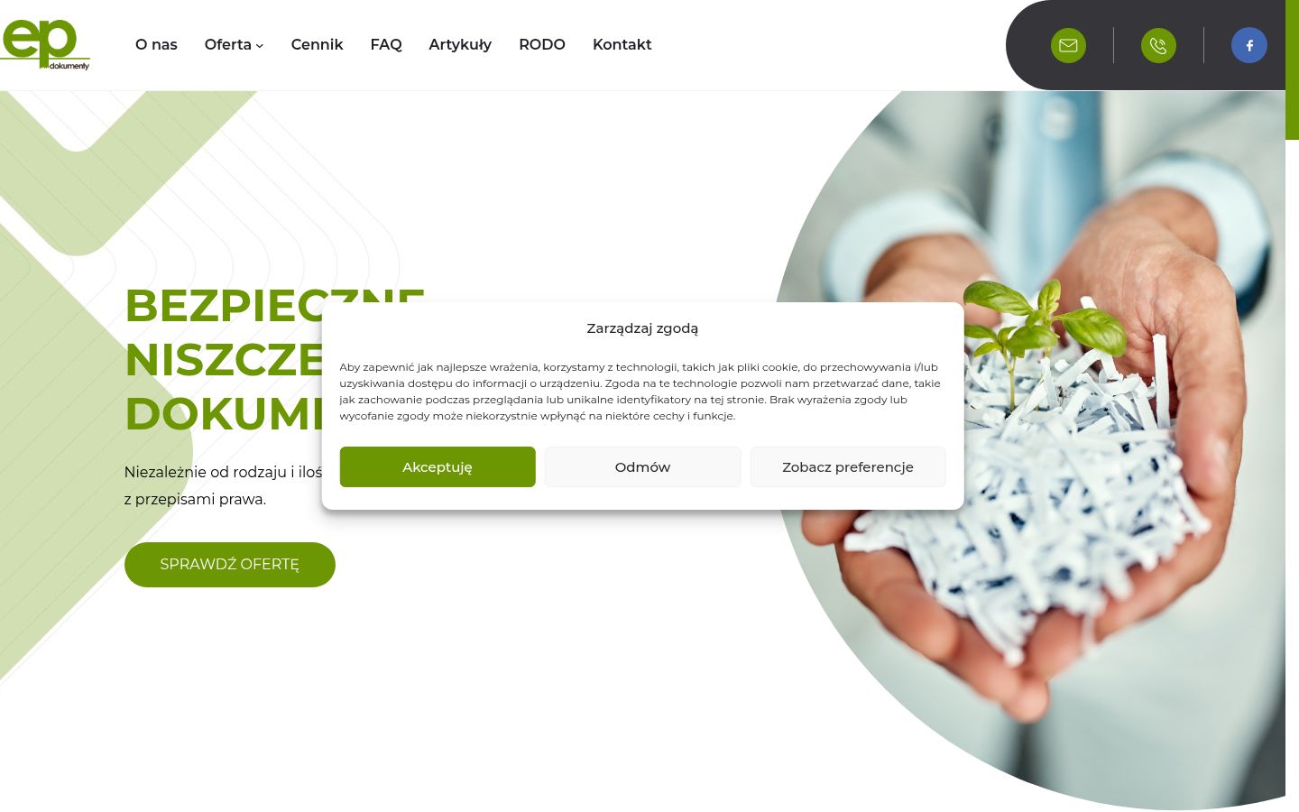 Screenshot of the consent banner shown before any interaction