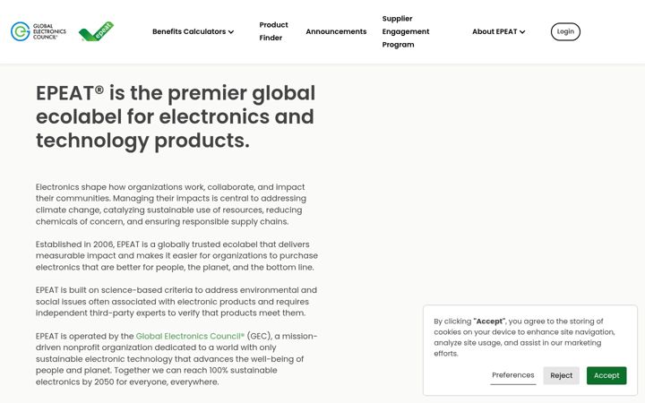 Screenshot of epeat.net
