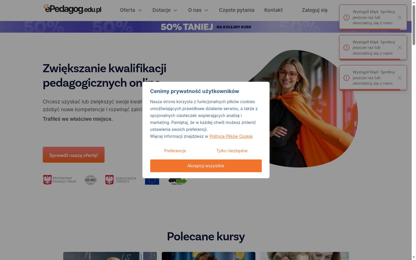 Screenshot of the consent banner shown before any interaction