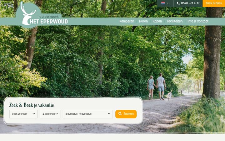 Skärmbild av eperwoud.nl