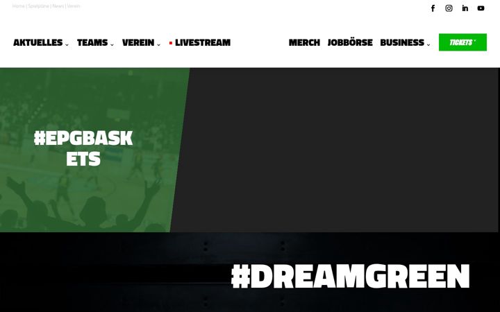 Screenshot ta' epgbasketskoblenz.de