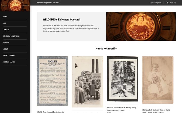 Screenshot of ephemeraobscura.com