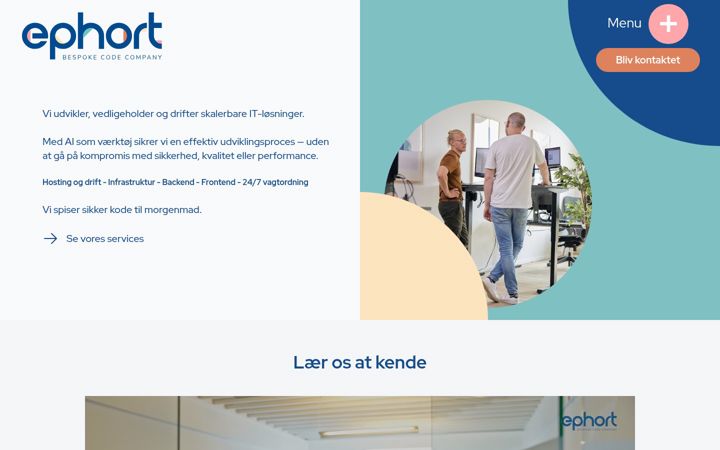 Screenshot stránky ephort.dk
