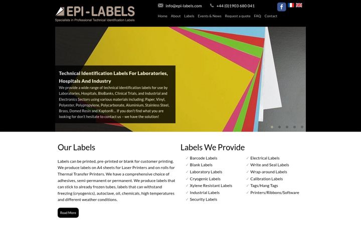 Zrzut ekranu epi-labels.co.uk