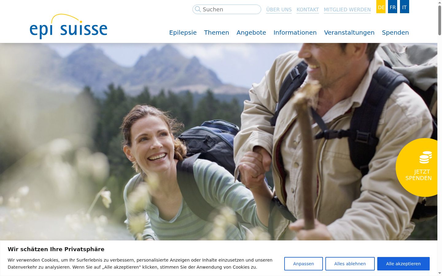 Screenshot van de toestemmingsbanner zoals getoond vóór enige interactie