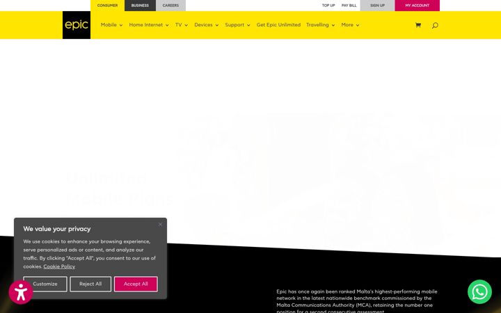 Screenshot of epic.com.mt