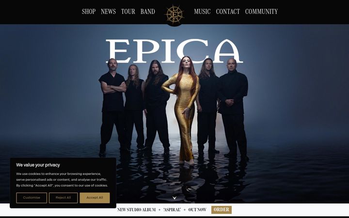 Skärmbild av epica.nl