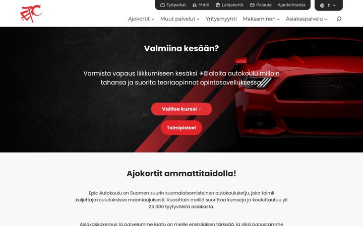 Screenshot του epicautokoulu.fi