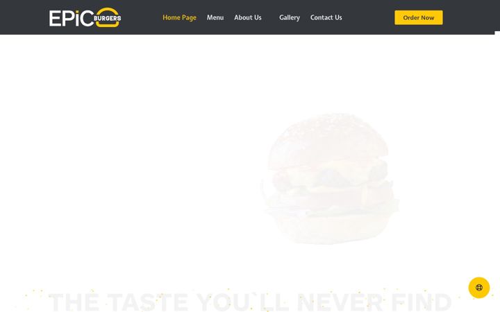 Screenshot von epicburgers.co.uk