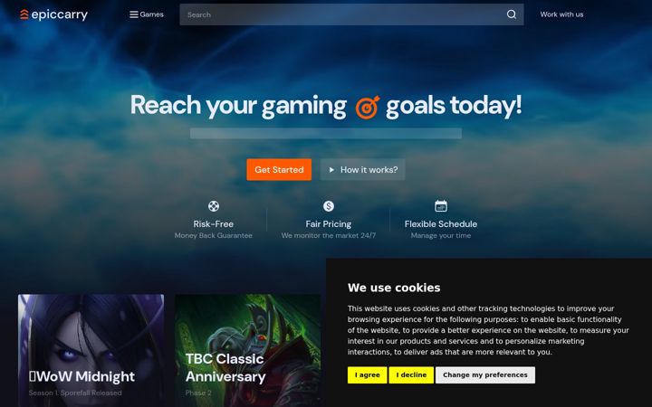 Screenshot of epiccarry.com