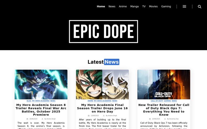 Screenshot of epicdope.com