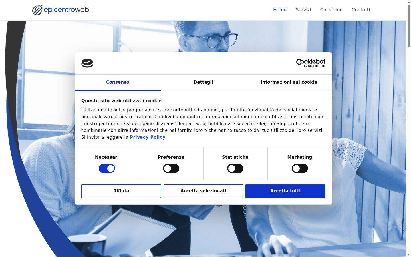 Capture d'écran de la bannière de consentement affichée avant toute interaction