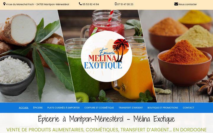 Screenshot ta' epicerie-melina-exotique.fr