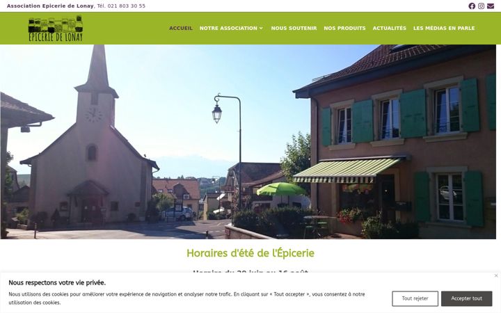 Capture d'écran de epiceriedelonay.ch