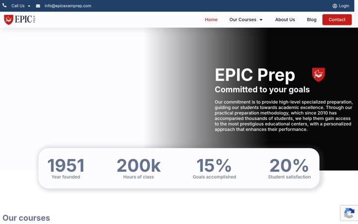 Екранна снимка на epicexamprep.com