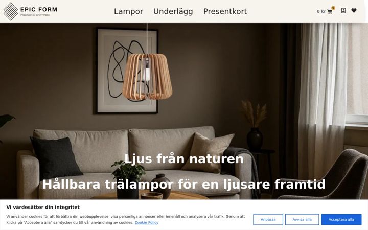 Screenshot von epicform.se