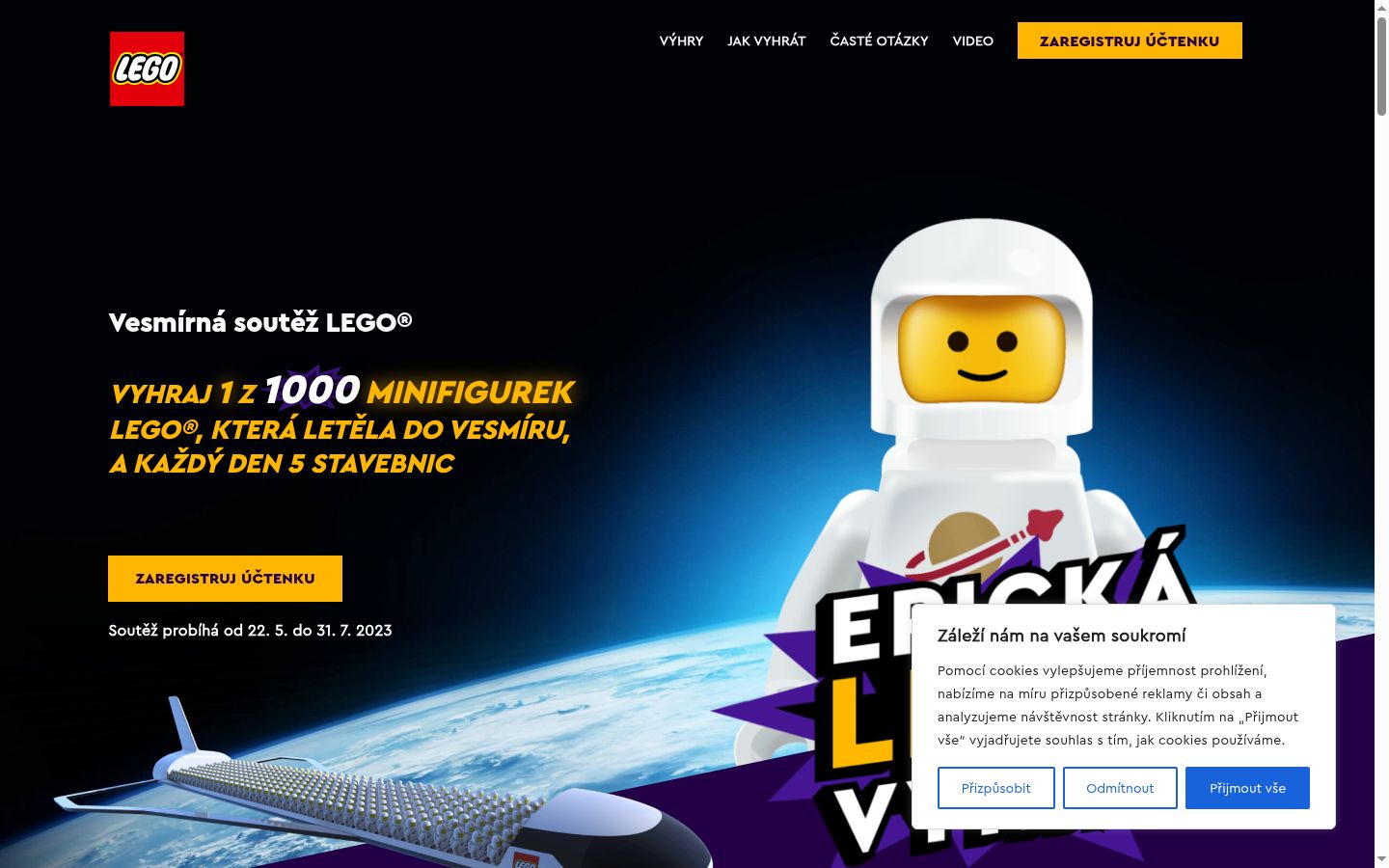 Screenshot del banner di consenso mostrato prima di qualsiasi interazione