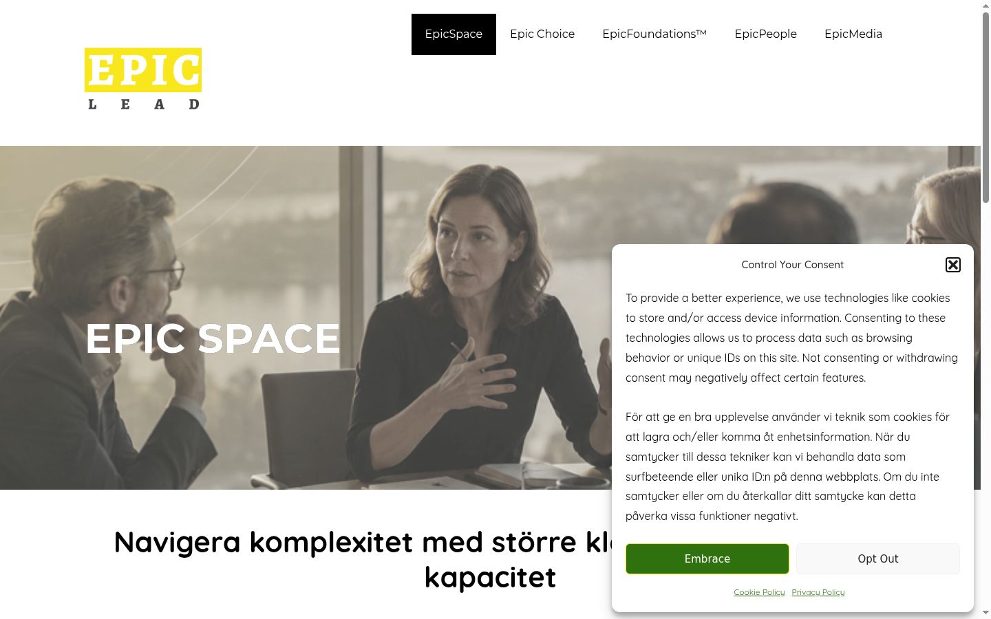 Screenshot of the consent banner shown before any interaction