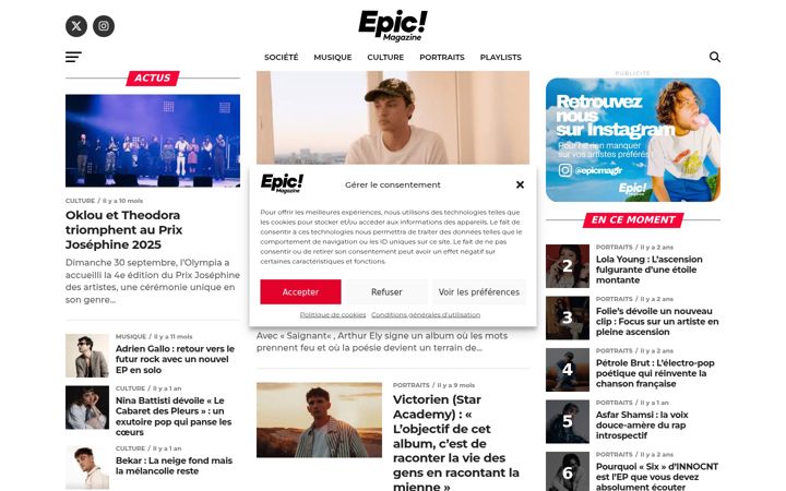 Snímek obrazovky epicmag.fr