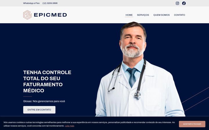 Ekraanipilt saidist epicmed.com.br