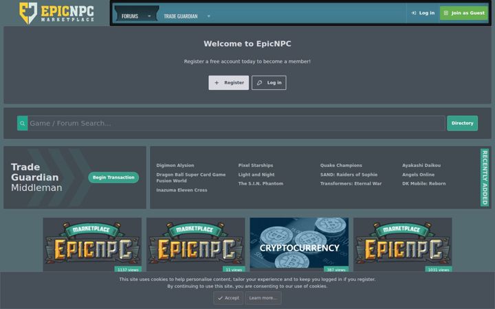 Ekrano kopija epicnpc.com