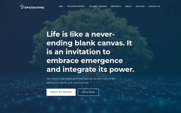 Posnetek zaslona epicoaching.net