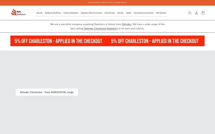 Screenshot von epicradiators.co.uk