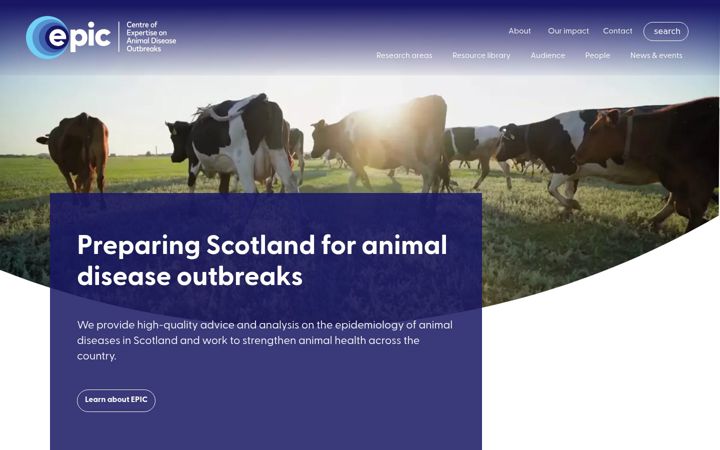 Screenshot stránky epicscotland.org