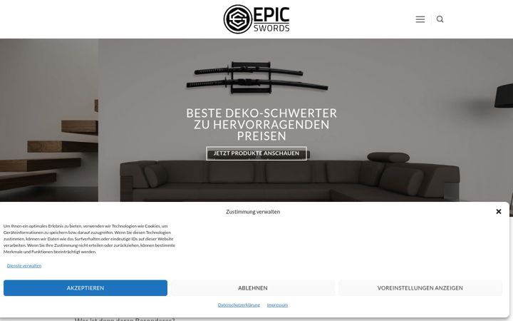 Screenshot ta' epicswords.de