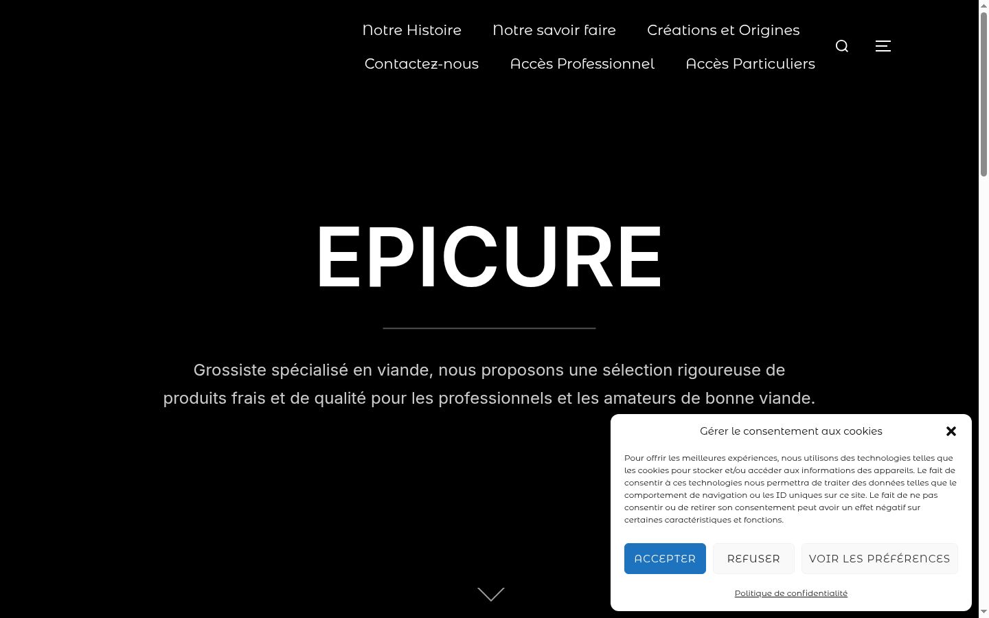 Screenshot del banner di consenso mostrato prima di qualsiasi interazione