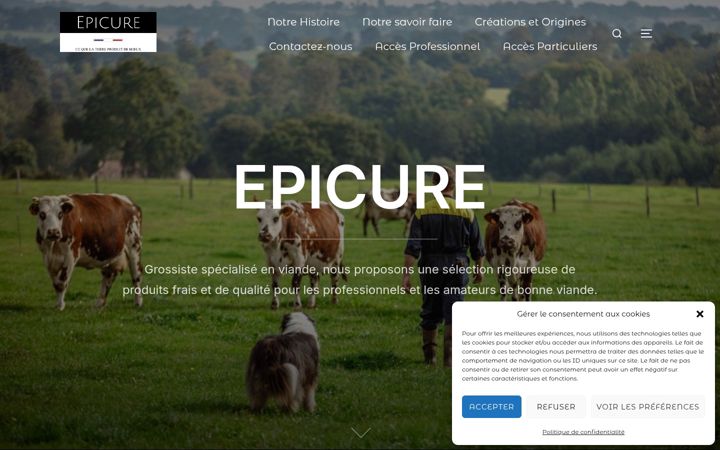 Snímek obrazovky epicure-sas.fr